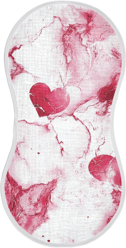 decor gift Cotton Baby Muslin Burp Cloths Breathable Heart Marble Valentines Baby spit up