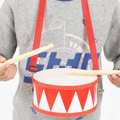 Kids 8 Inch Wooden Drum Set with 2 Drumsticks, Musical Instrument for Toddlers Boys Girls