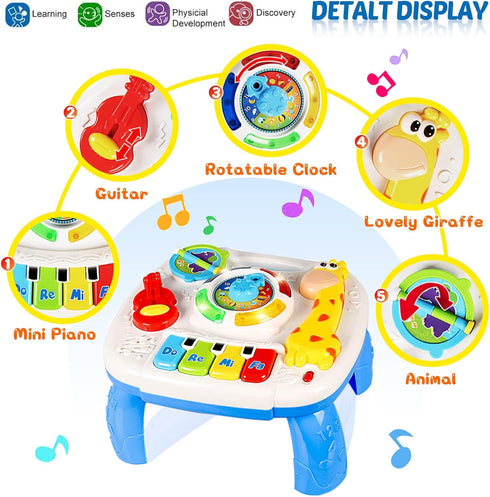 HQXBNBY 6-12 1 2 3 7 8 9 10 18 Baby Toys Months, Musical Learning Table Toys for Year Old Boys Girls Early Education