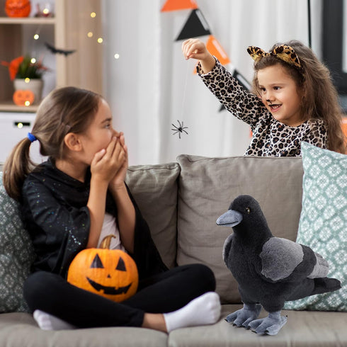 Aoriher 12 Inch Crow Plush Stuffed Animal - Soft Black Fluffy Toy for Home Decoration and Party Favors