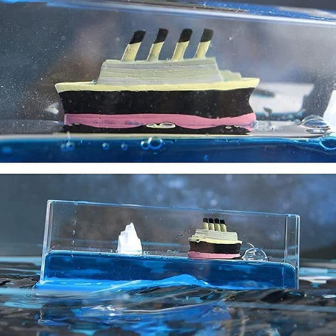 Unsinkable Titanic Simulator Toy, Wavey Boat in a Box for Car Decoration & Paperweight Gift