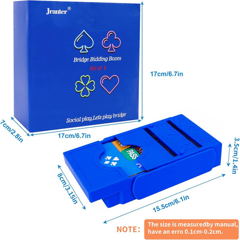 Jranter Bridge Bidding Boxes - Set of 4 Premium Bridge Kit Bidding Device in Tournament Texas Holdem