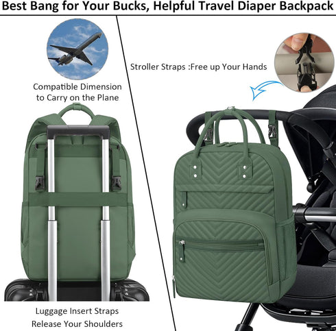 Backpack Tenot Diaper Bag Tote with Insulated Pockets for Men Baby Boys Girls Newborn Unisex Tactical Large Capacity