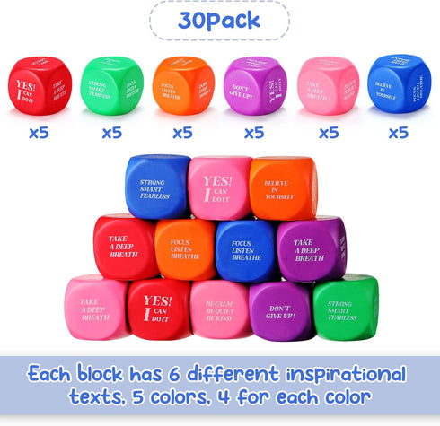 30 Jerify Pcs Motivational Stress Ball Bulk Quote Inspirational Foam Cubes Balls Stress Relief Employee Appreciation