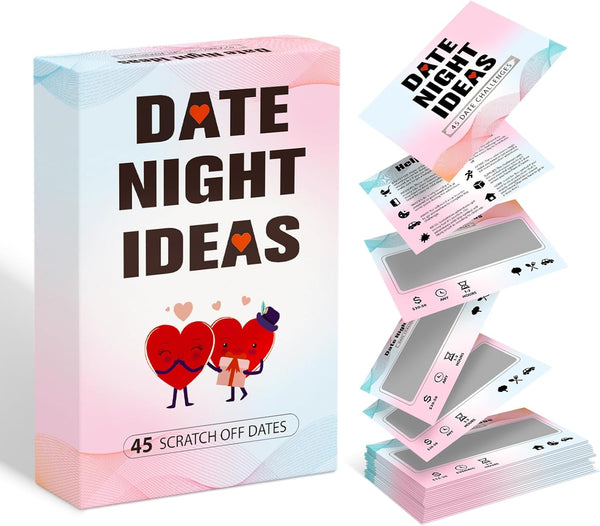 BleSky 45 Date Night Ideas Scratch Off Cards for Couple Games Romantic Couple