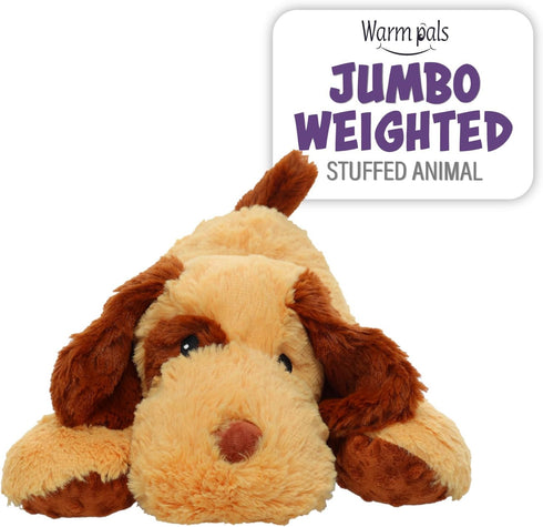 1i4 Group Jumbo Weighted Hugs by Warm Pals – Dog – 4lbs – Cozy Microwavable Lavender Scented Plush Toy
