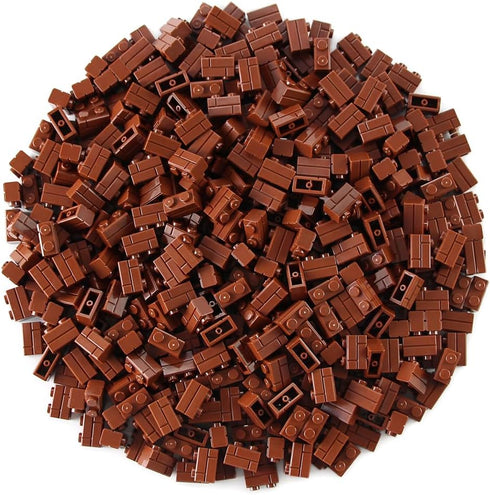 Feleph 360 Pieces 1x2 Masonry Profile Bricks Building Blocks Diverse Bulk Toy Set for Wall Parts (Reddish Brown)