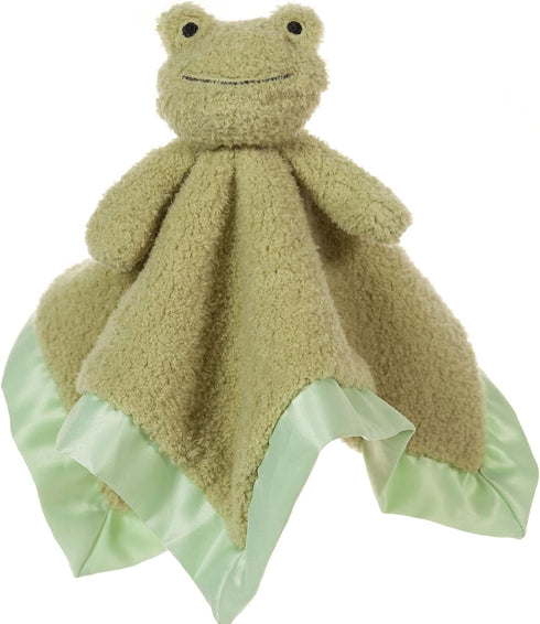 Apricot Lamb Luxury Snuggle Plush Infant Stuffed Animals Security Blanket - Green Frog, 14 Inches