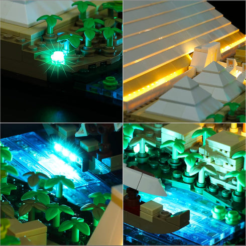 VONADO Led Light Kit Building Lighting Kit Compatible with Lego 21058 Great Pyramid of Giza (No Model) Remote-Control