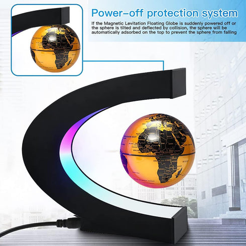 Floating Globe with LED Light, Magnetic Levitation Desk Decor for Men, Women, Kids, Xmas Gifts, Office Decor