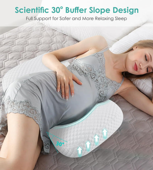 Legs(30Slope Pregnancy Pillow Cooling for Sleeping, Detachable and Adjustable Double-Sided Support Maternity Pillow