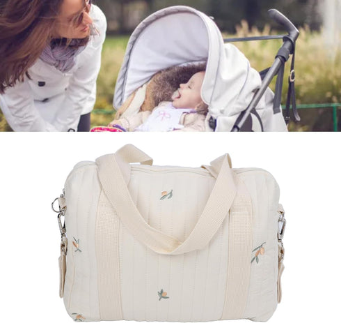 Olive Green Baby Stroller Organizer - Fafeicy Cotton Storage Solution