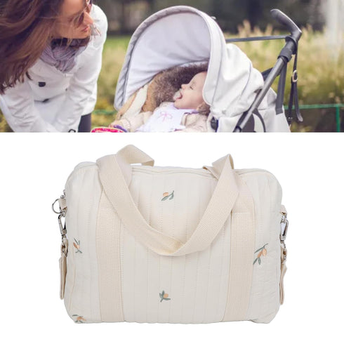 Baby Diaper Bag Stroller Organizer, Nursery Storage Bin for Wipes and Toys, Universal Tote Bag (Olive)