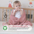 100% 30"x40", Organic Cotton Baby Knitted Blanket with Gift Box - Soft Toddler, Crib, Stroller Blanket - Neutral
