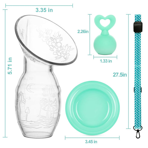 Bumblebee Manual Breast Pump with Breastfeeding Milk Saver, Stopper & Lid in Gift Box, Food Grade Silicone