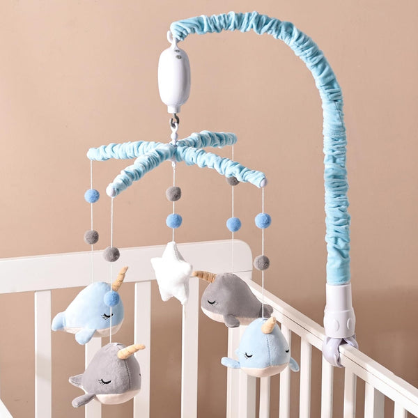 JolyRolyPal Crib Mobile for Boys and Girls, Whale Mobile Set with Mobile Arm