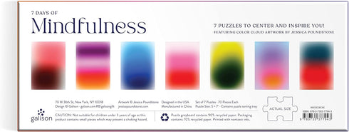 Galison 7 Days of Mindfulness Puzzle Set – 7 Puzzles, 70 Pieces Each for Meditation and Restoration