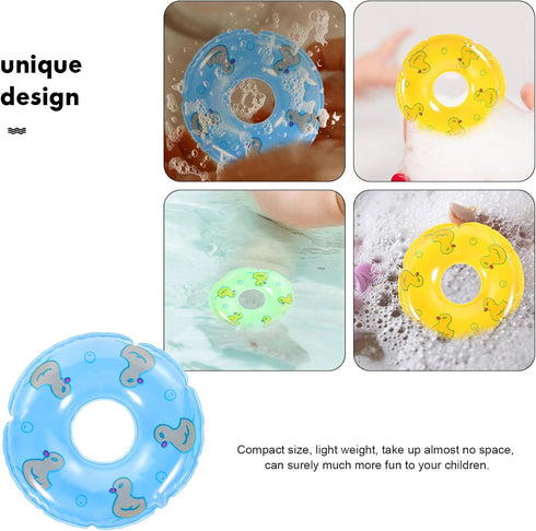 Toyvian 10pcs Mini Swim Rings Doll Lifebuoy Inflatable Doll Inflatable Toy Mini Swim Tube Pool Toys Doll Girl Supplies Aid Float Rings Swimming Toy Dollhouse Accessories - Random Pattern