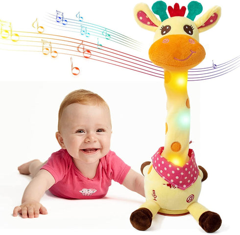 Emoin Giraffe Stuffed Animal Baby Toys, Singing Giraffe with 10 Children's Songs, Light Up Toys, Gifts for Toddlers 1-3