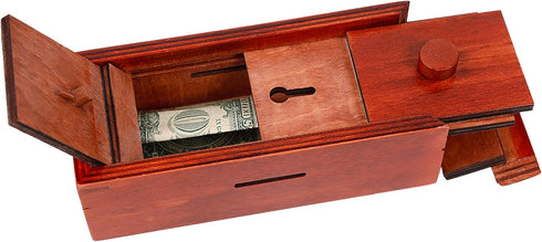 ATDAWN Secret Puzzle Gift Case Box, Wooden Money and Gift Card Holder Box with Hidden Compartments