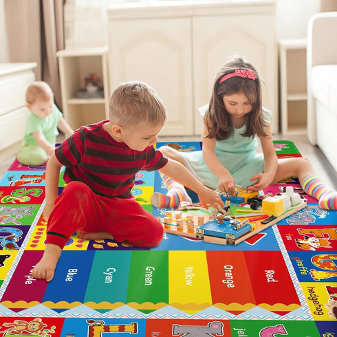 Kids Rug for Playroom, ABC Play Mat Educational Rugs, Soft Non-Slip Rug Toddler Baby Play Mat, Alphabet Carpet for Boy
