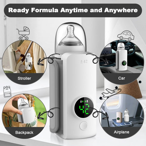 VVU&CCO Charging,6-Speed Nutrition,360 Portable Bottle Warmer,Travel-Easy,Type-C Temperature Control,Locked-in Degree