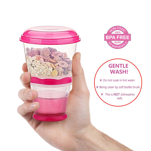 Portable Yogurt and Cereal to-Go Container Cup - Cereal On The Go Cups Breakfast Drink Cups