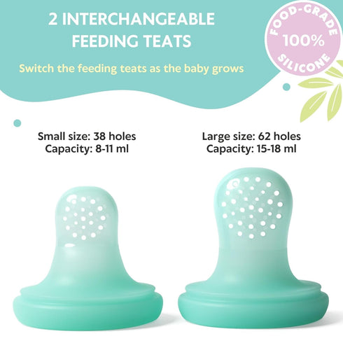 Frozen 2 Set 4M+ Vesta Baby Fresh + Food Feeder - Sizes Soft Silicone Push Pop Fruit Nibbler for Safe Infant Self