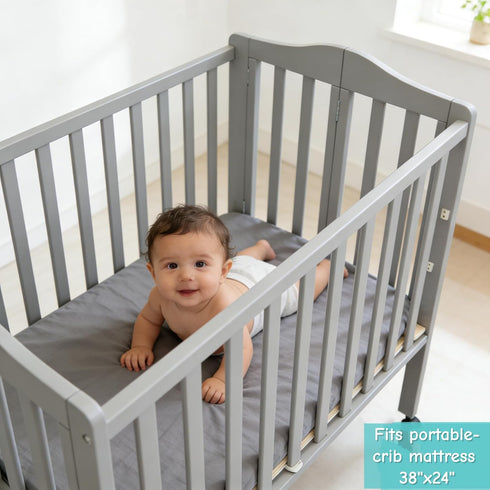 100% 38" 24" Pack American Baby Company Natural Cotton Fitted Mini Crib Sheet x - Soft & Breathable Small Nesting
