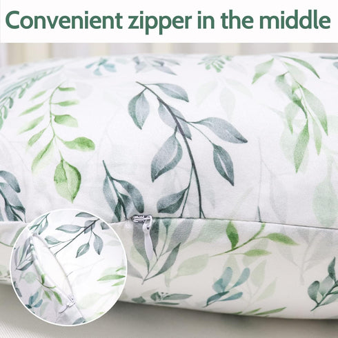 Green Leaf Car Seat Covers & Nursing Pillow Cover for Babies
