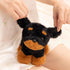 Cute Black Rottweiler Plush Toy - Small Stuffed Animal for Kids