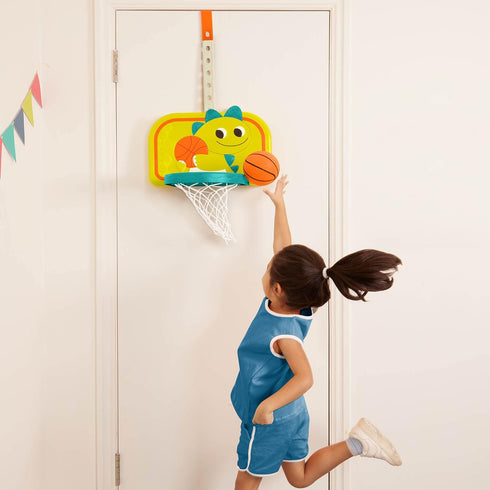 B. toys Hanging Basketball Net, Adjustable Height Mini Ball & Air Pump for Sports Toys & Active Play