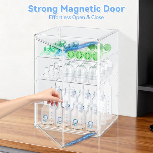 Countertop, Baby Bottle Storage Organizer for X-Large Clear Bottle Organizer, Baby Bottle Storage Organizer