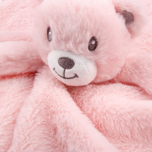 Bear Baby Security Blanket Soft Baby Lovey Fluffy Blanket for Girls Lovie Snuggle Toy Baby Cuddly Bear Stuffed Gift for Newborn Infants Pink 13.5 Inch by BEILIMU