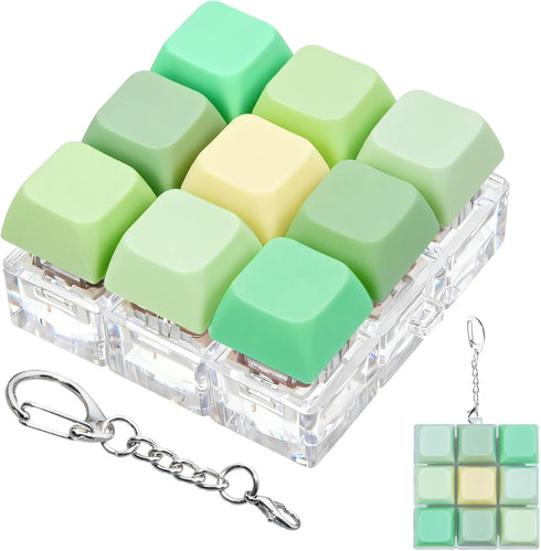 ILHSTY Keyboard Fidget Toy Clicker Fidget Keychain, 9-in-1 Stress Relief Desk Toys Decompression