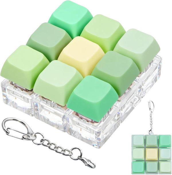 ILHSTY Keyboard Fidget Toy Clicker Fidget Keychain, 9-in-1 Stress Relief Desk Toys Decompression