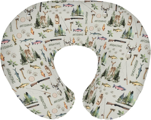 Fishing Hunting Baby Nursing Pillow Covers for Boy Girl Bass Fish Deer