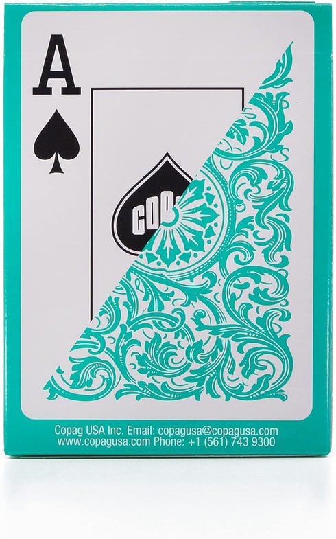 Copag Elite 100% Plastic Playing Cards, Poker Size (Standard) Jumbo Index Single Deck in Green
