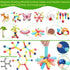 COUOMOXA 74 PCS Magnetic Blocks Sticks, Construction Building Learning Education Toys for 3+ Year Old
