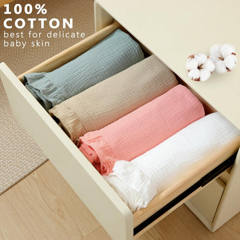 47"x47"| Organic Muslin Baby Blankets, Cotton Crib Blanket for Baby Infant Toddler, Super Soft and Lightweight Nursery