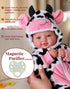 17-Inch 3+ 4 5 6 7 8 9 BABESIDE Baby Doll Girl - Soft Body Realistic Baby Doll with Blue Eyes and Cow Outfit