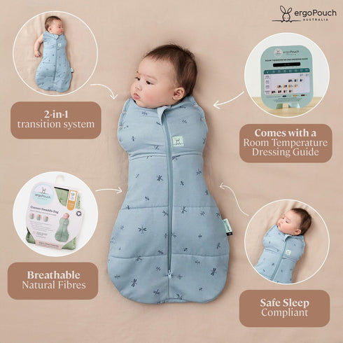 0.2 (6-12 ergoPouch Cocoon Swaddle Sack TOG - Baby Sleep Sack, Gentle Snug Fit Helps Calm Startle Reflex, Ideal