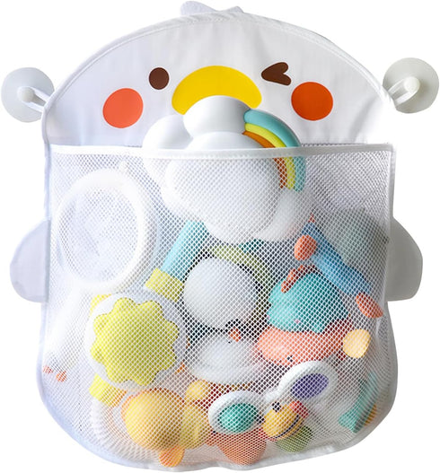 Mesh Bath Toy Organizer, Hanging Mesh Bathtub Toy Holder with 2 Suction Cups for Kids and Baby