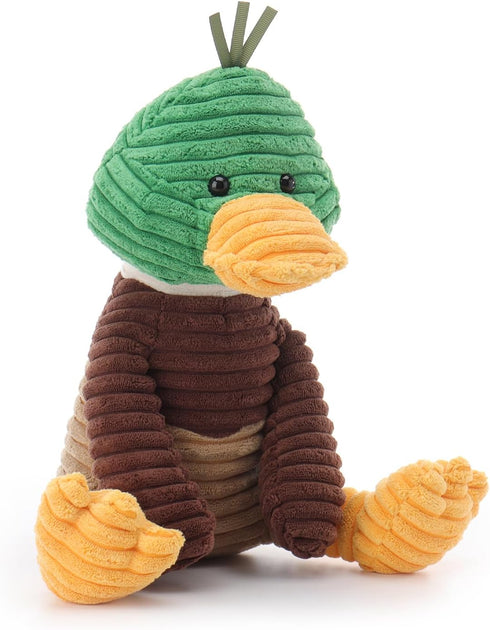 12 Inches Apricot Lamb Corduroy Mallard Duck Stuffed Animals for Kids, Soft Cute Plush Toys for Baby Girl and Boy