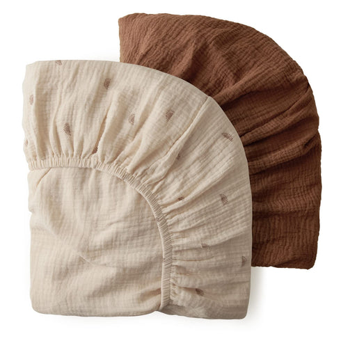 Blissful Diary Muslin Mini Crib Sheets, Pack and Play Mattress Sheets Fitted