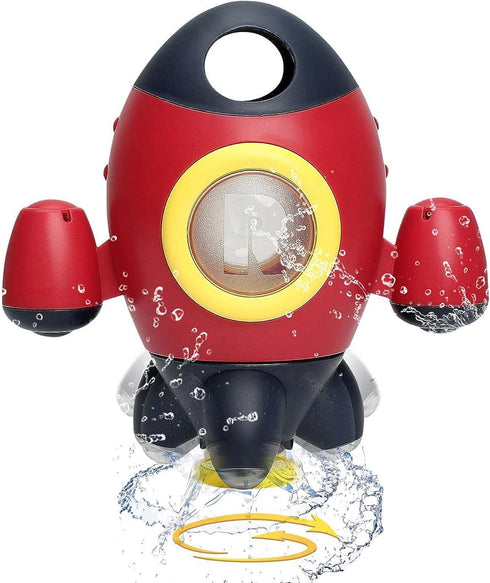 Baby Bath Toys - Space Rocket Shape Bathtub Toys for Toddlers with Rotating Fountain - Fun Shower Toys for Infants Aged