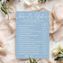 Bridal Shower Games Cards, Guess Over or Under, 25 Guests Engagement Party Wedding Games, Minimalist Blue Supplies - B13