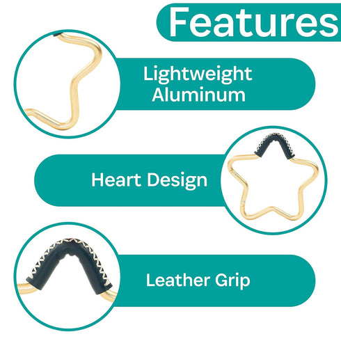 BUGGY GEAR STAR HOOK by BUGGYGEAR, Gold/Navy Leather Hook for Carrying Baby Diaper Bag on Stroller Handle Bars