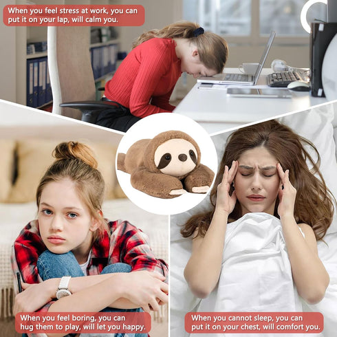 Niuniu Daddy Weighted Sloth Stuffed Animal, 3.3lb Large Plush Pillow for Kids Adults, 20in Cute Weighted Sloth Toy