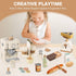 Playset Pithfor Kids Wooden Coffee with Grinder, Toy Coffee Maker for Kids Toddlers, Pretend Play Kitchen Appliances